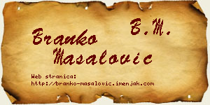 Branko Masalović vizit kartica